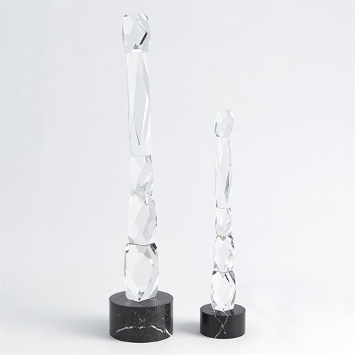 Facette Column Sculpture-Black Base