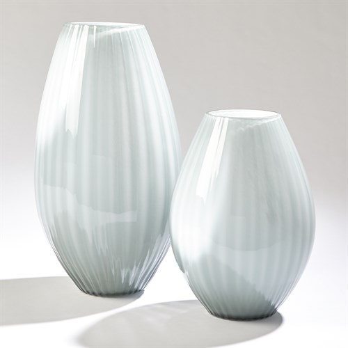 Cased Glass Stripe Vase-Blue/Grey
