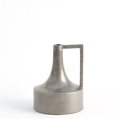 Short Neck Handle Vase-Silver Short Neck Handle Vase-Silver