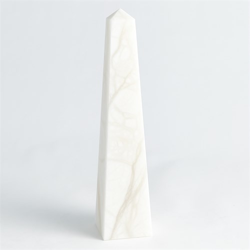 Alabaster Obelisk-White-Lg