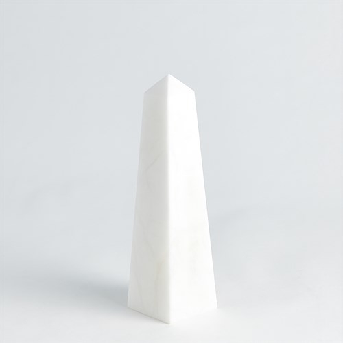 Alabaster Obelisk-White-Med