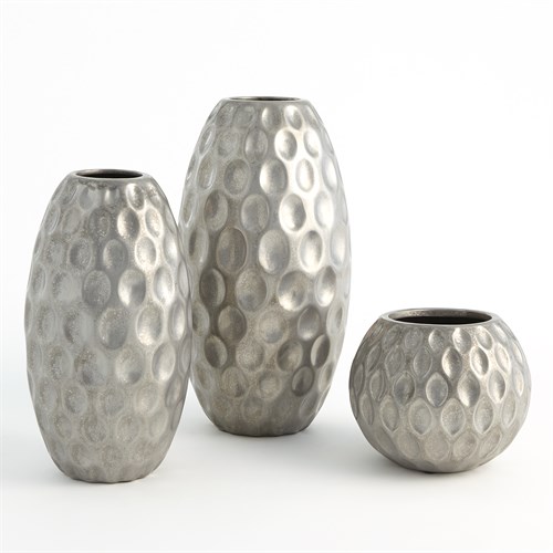 Dimple Vase-Silver