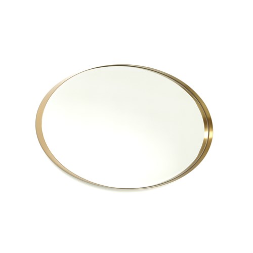 Elongated Oval MirrorBrass