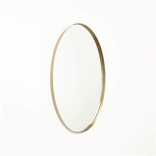 Elongated Oval MirrorBrass