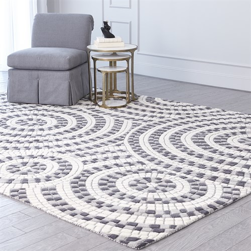 Mosaic Rug-Ivory/Grey/Black Mosaic Rug-Ivory/Grey/Black
