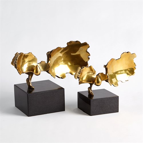 Burst Sculptures-Brass w/Black Granite