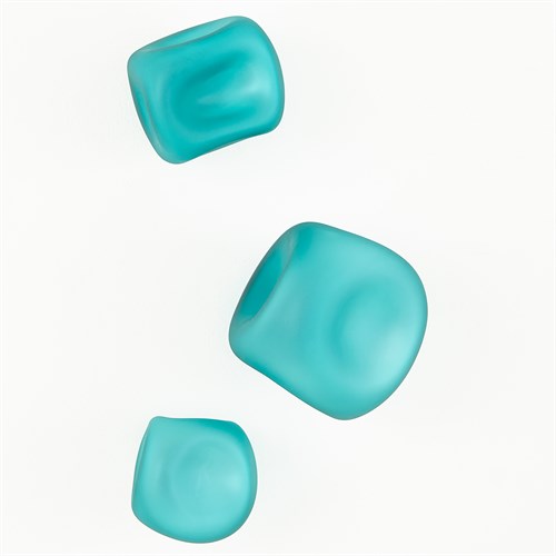 S/3 Wall Rocks-Frosted Turquoise