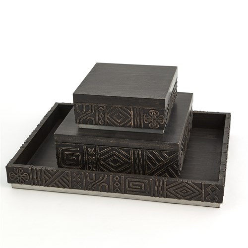 Oti Boxes and Tray-Black