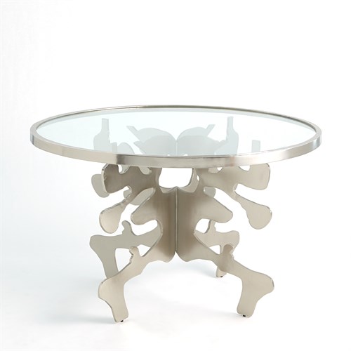 Ink Blot Dining Table-Nickel-48 Ink Blot Dining Table-Nickel-48
