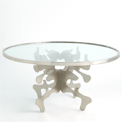 Ink Blot Dining Table-Nickel-60 Ink Blot Dining Table-Nickel-60
