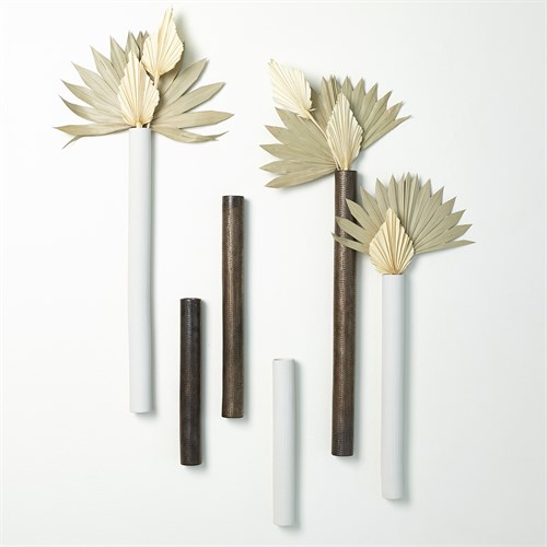 Ridges Tube Wall VaseBronzeLg