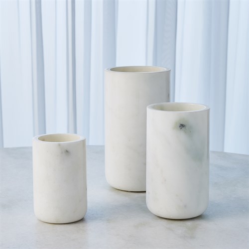 Simple Marble Vase-White Simple Marble Vase-White