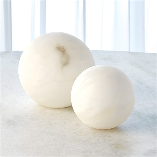Alabaster Sphere Box-White