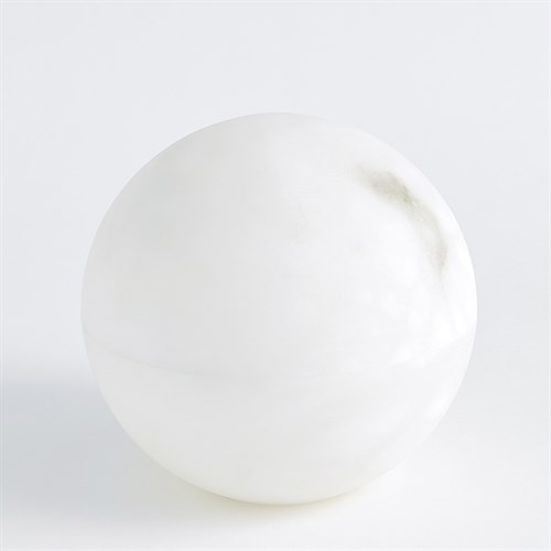 Alabaster Sphere Box-White-Lg
