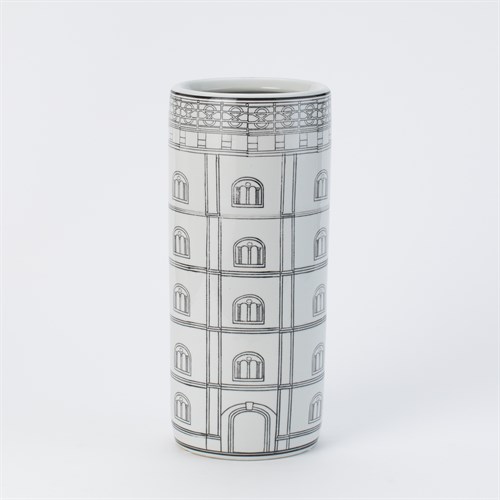 Italian Inspired Architectural Porcelain Umbrella Stand