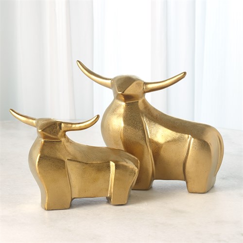 Gold Ox with Reactive Glaze
