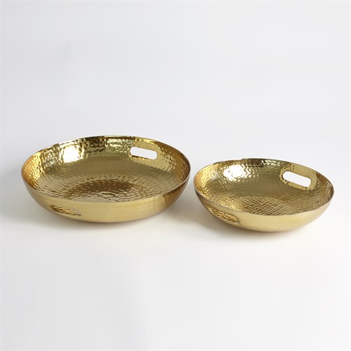 Hammered Handle Tray-Brass