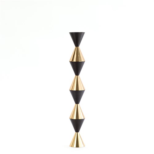 Italian Diamond Candle Holder-Bronze/Brass