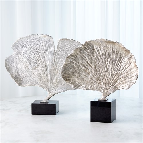 Ginkgo Leaf Sculpture-Silver Finish