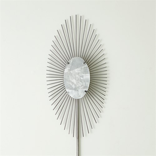 Radial Burst Electrified Wall Sconce-Silver