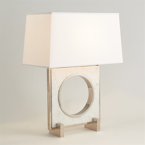 Passageway Table Lamp-Shiny Nickel-Square