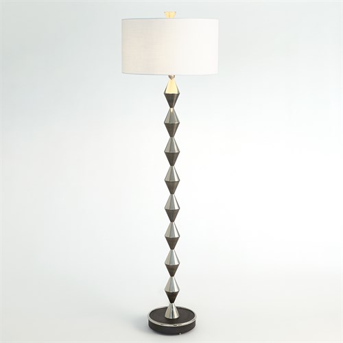 Italian Diamond Floor Lamp-Gunmetal/Nickel