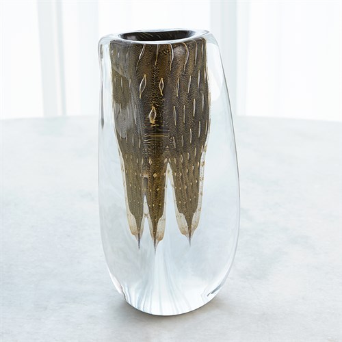 Triangular Bubbled Vase-Gold