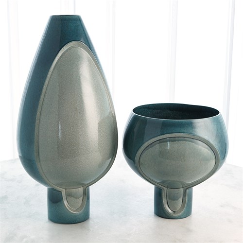 Two Tone Pod Vase-Azure