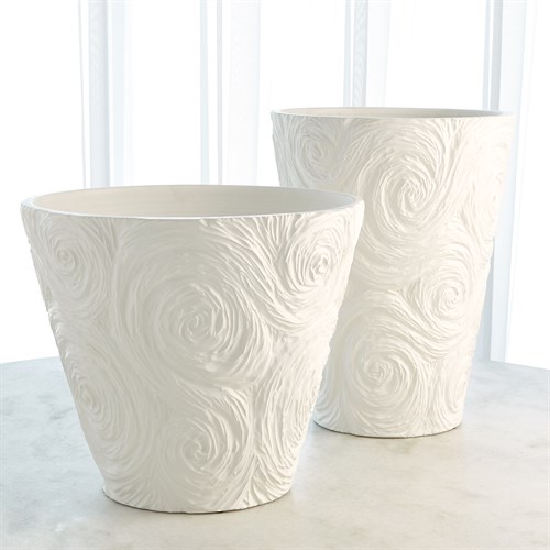Swirled Vase-Matte White