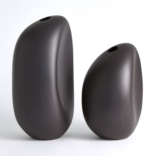 River Stone Vases-Black