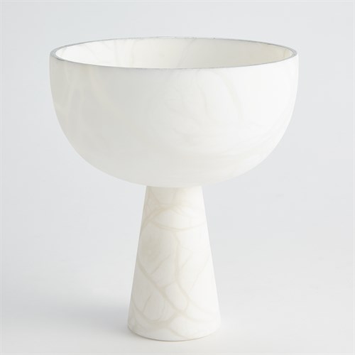 Footed Alabaster Bowl w/Silver