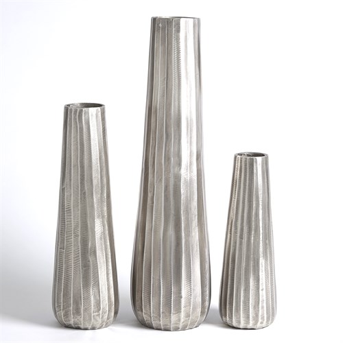 Chased Round Vases-Anituqe Nickel