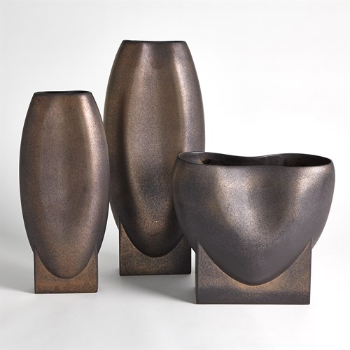 Orpheus Vases and Low Bowl-Bronze