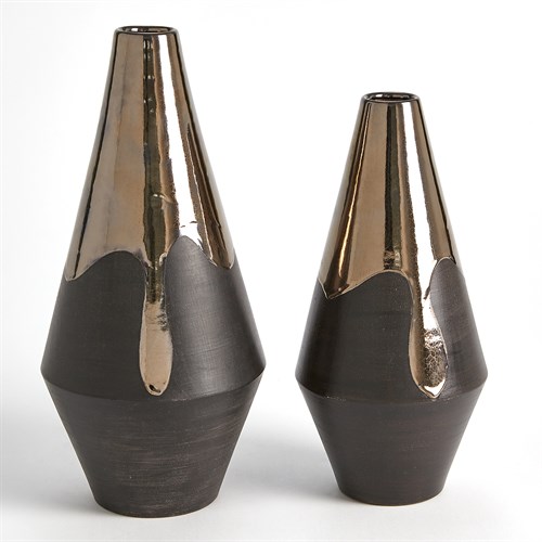 Gilded Dip Vases-Platinum Bottom