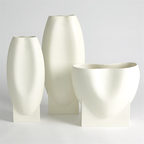 Orpheus Vases and Low Bowl-Ivory