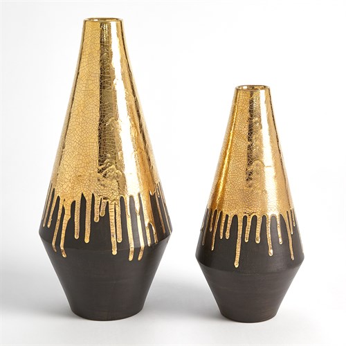 Gold Drip Vases