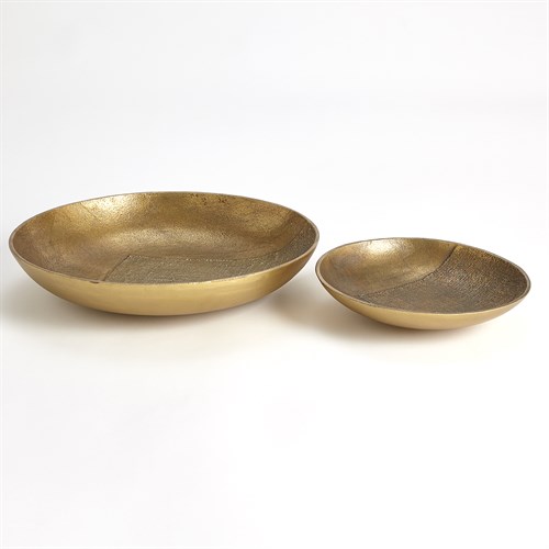 Linen Round Trays-Brass Linen Round Trays-Brass