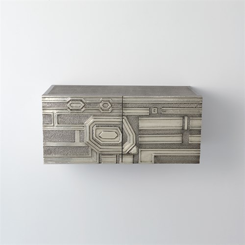 Abstract Block Cabinet-Left-Silver