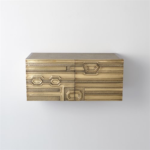 Abstract Block Cabinet-Right-Brass