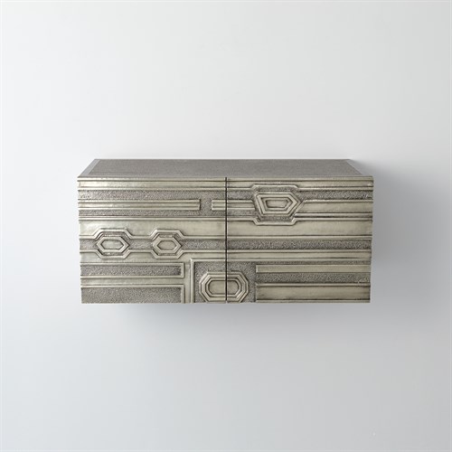 Abstract Block Cabinet-Right-Silver