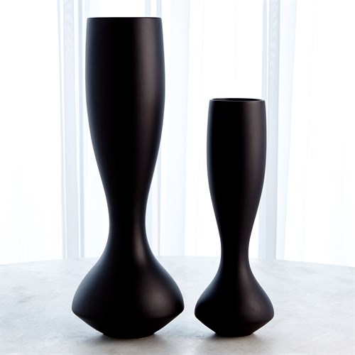 Bell Bottom Vase-Matte Black