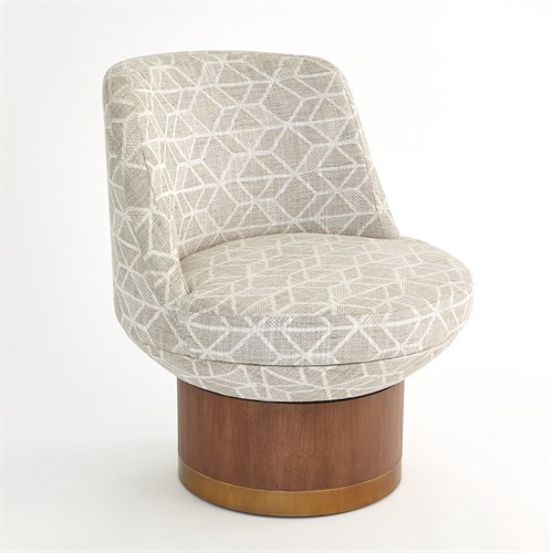 ~Brado Round Swivel Chair-Stone