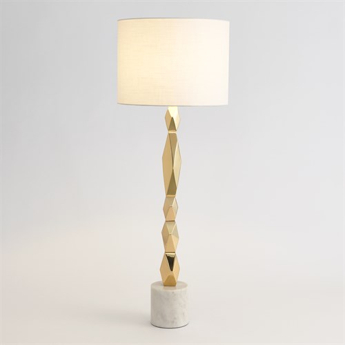Facet Block Table Lamp-Brass Facet Block Table Lamp-Brass