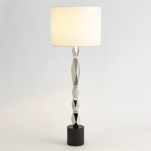 Facet Block Table Lamps-Nickel Facet Block Table Lamps-Nickel