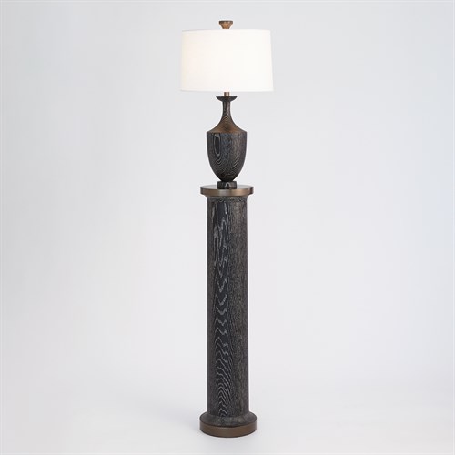 Column Floor Lamp-Black Cerused Oak