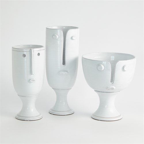 Long Nose Vases and Bowl-White