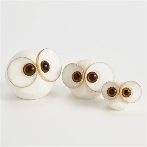Alabaster Big Eyed Owls