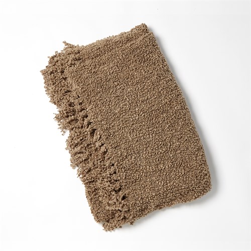 Textured Boucle Throw-Olive Textured Boucle Throw-Olive