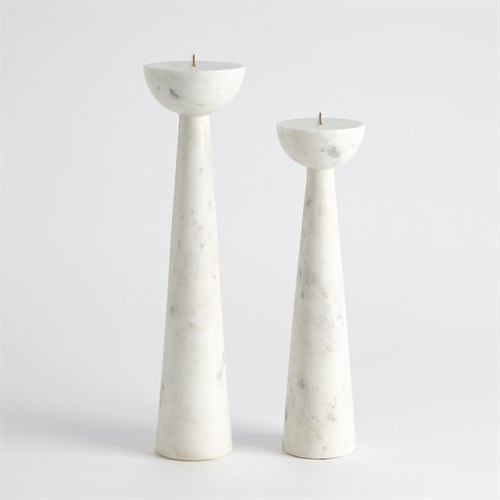 Round Top Candle Stands-White