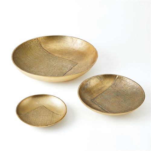 Linen Round Trays-Brass